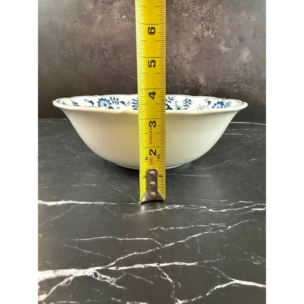 VTG Blue Danube Blue Onion 10in Serving Vegetable Bowl Banner Backstamp